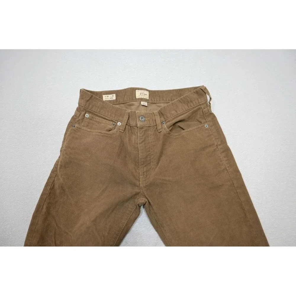 J Crew Flex Slim Fit‎ Corduroy Pants Brown Flat Chino Mens Size 30 x 28(Altered)